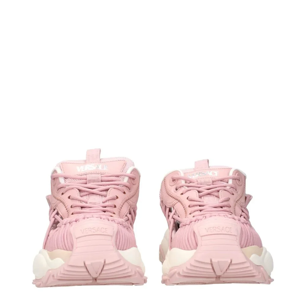 Versace Pink Leather Chunky Sneakers - Picture 3 of 6